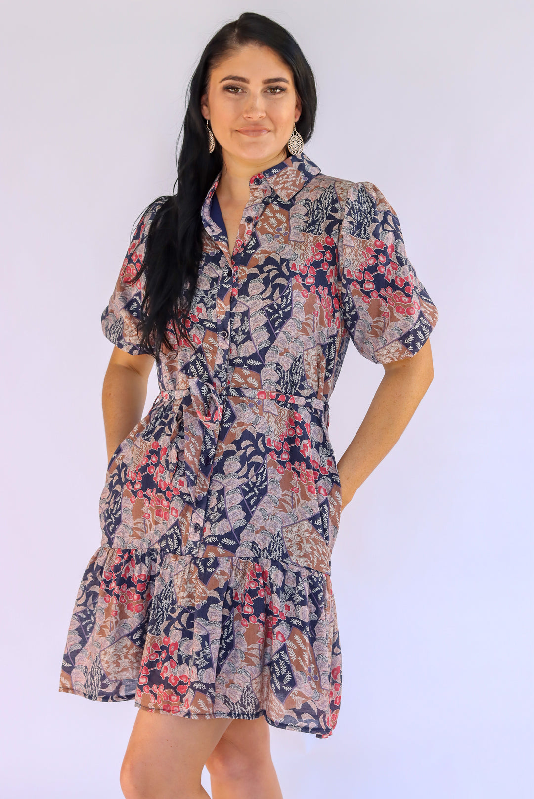 Elysia Navy Print Dress