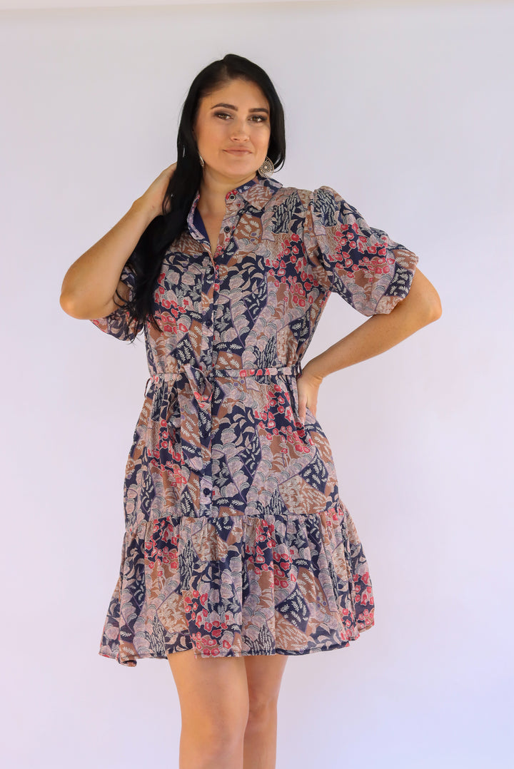 Elysia Navy Print Dress