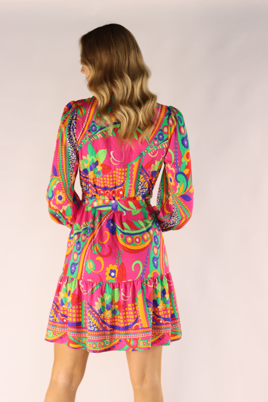 Everly Vibrant Pink Knee Dress