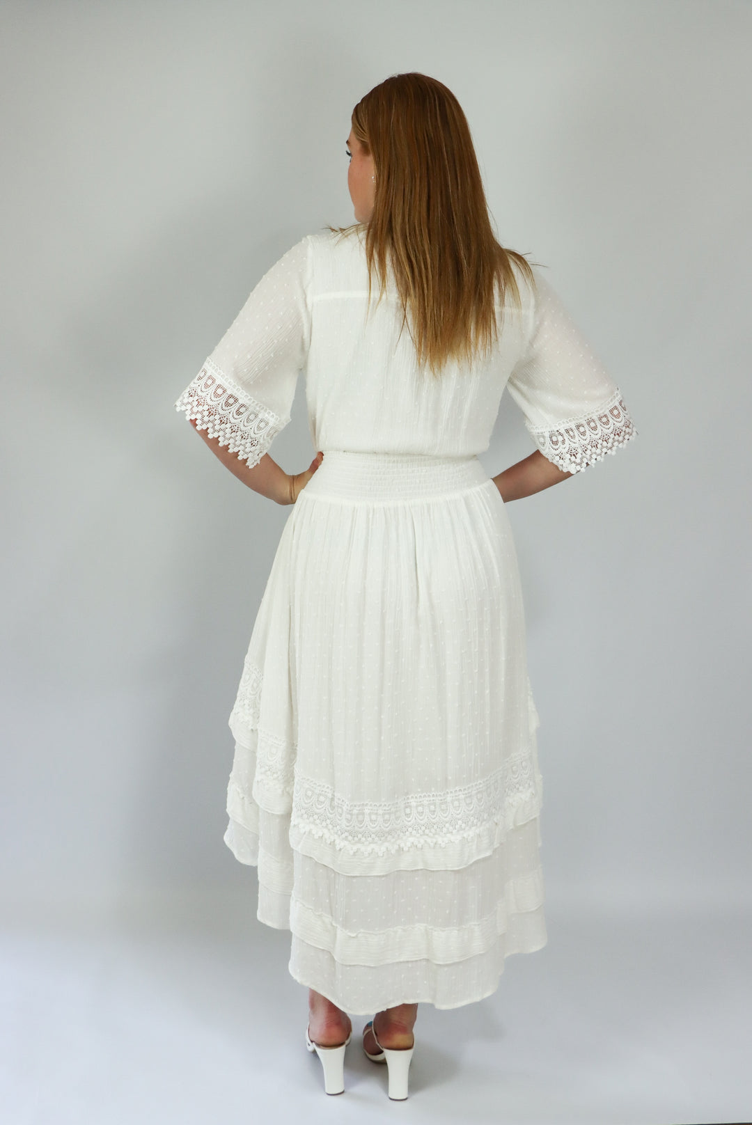 white dress full flare backside 