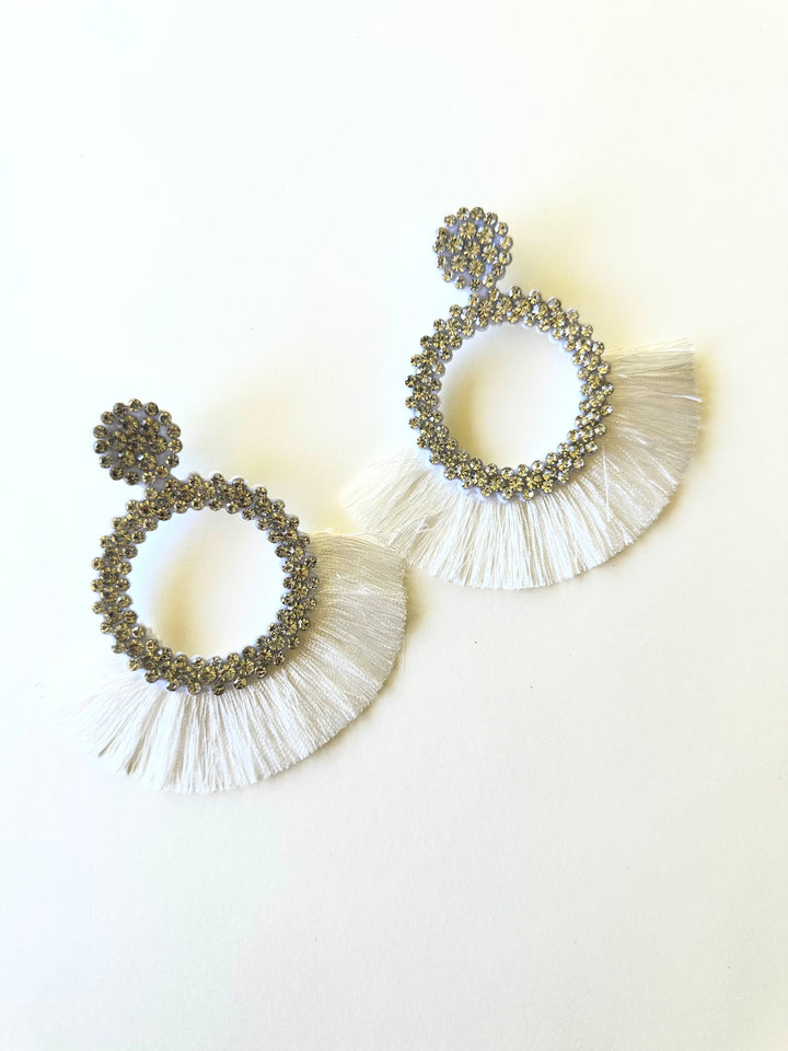 Dreamcatcher Earrings In White