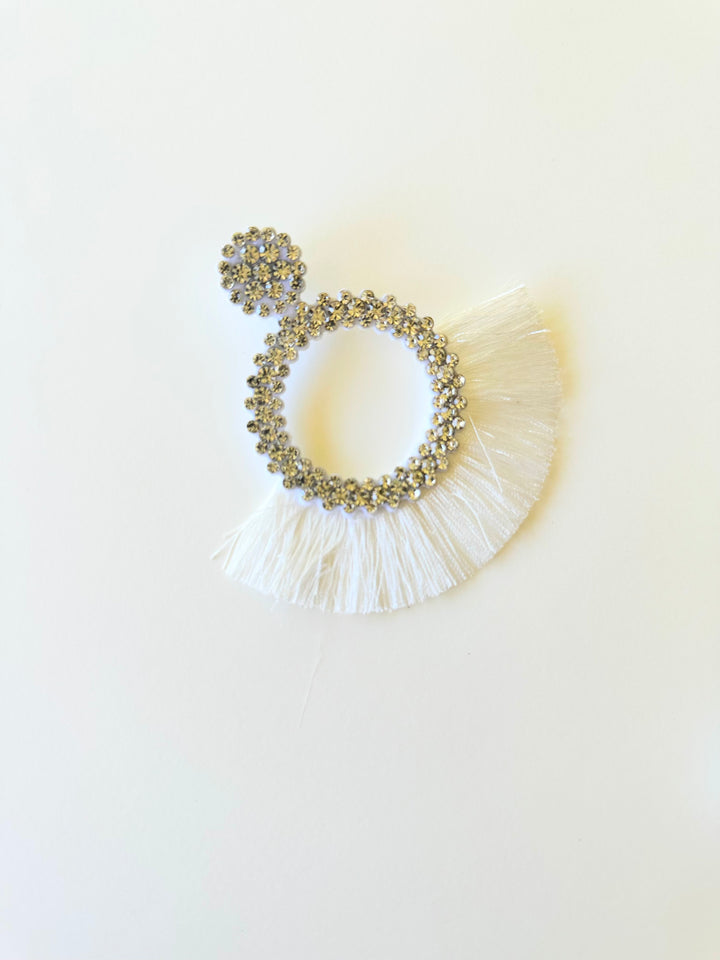 Dreamcatcher Earrings In White