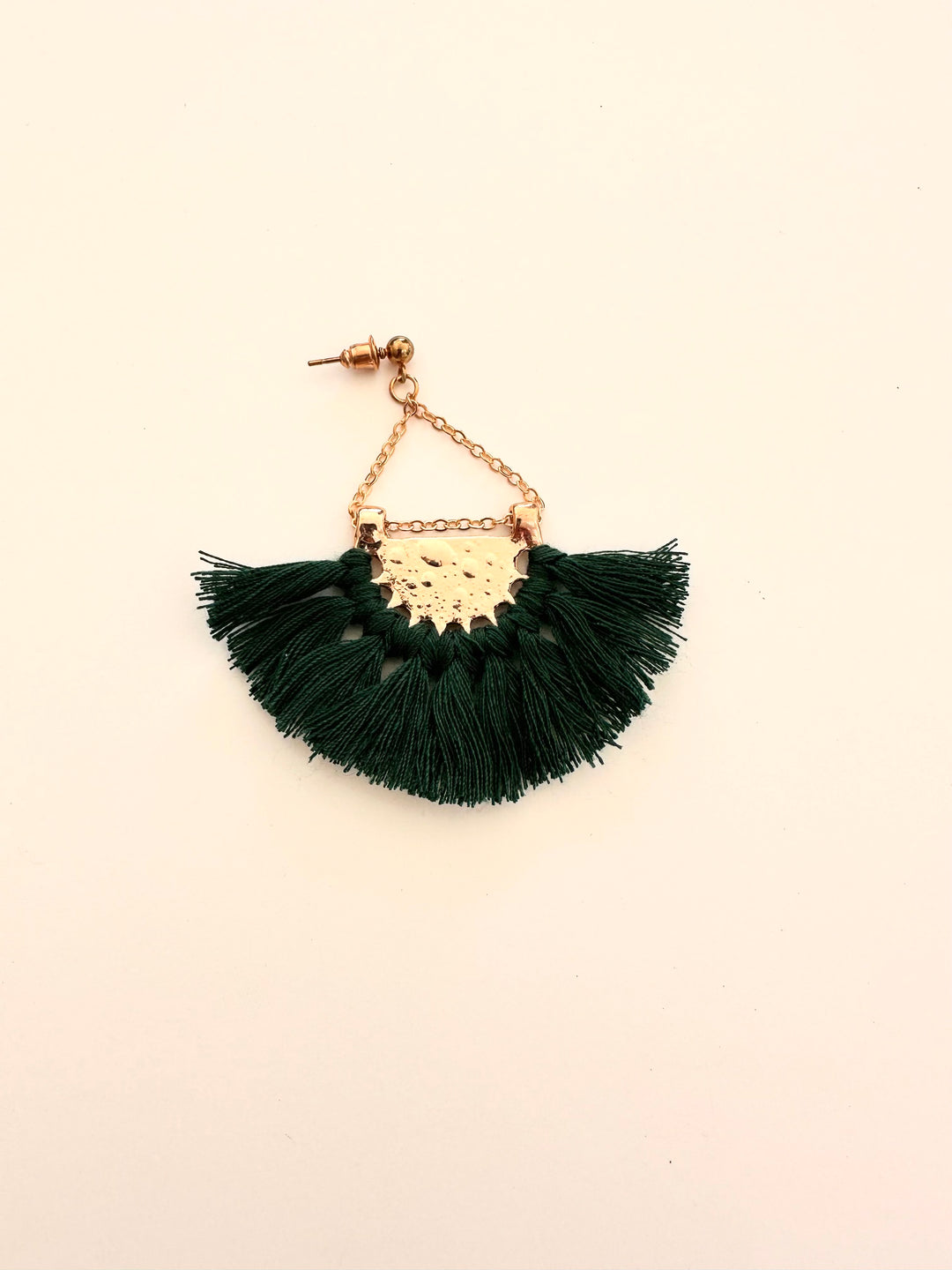 Bohemian Tassel Earrings In Forest Green